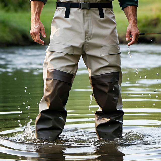 Angler wearing breathable waders